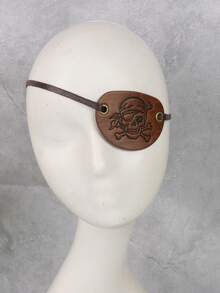 1pc Vintage Pirate Skull One-Eye Patch PU Leather Adjustable Eye Mask Halloween Cosplay Renaissance Fair LARP Party Costume Accessory - ZSJ - View 4