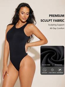 Women's Solid Color Sleeveless Backless Jumpsuit - Black - View 4