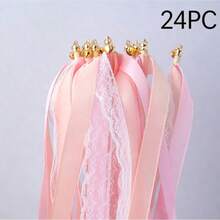 Wedding Ribbon Wand With Bells, Lace Fairy Party Ribbon Wand; Colorful Faux Silk Ribbon, Suitable For Various Parties, Birthdays And Holiday Events; Holiday Decoration, Birthday Arrangement, Decorative Handheld Wand; Exquisite Lace Craftsmanship, Lightweight Wand Body; Satin Ribbon With Bell Style; Suitable For DIY Enthusiasts And Event Planners - View 15