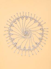 STONEFANS 1pc European And American Heavy-Duty Multi-Layer Rhinestone Tassel Hair Accessory, Vintage Ball Rhinestone Forehead Chain Headpiece, Hair Chain - Multicolor - View 5