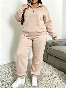 Plus Size Co-Ords - Apricot - View 1