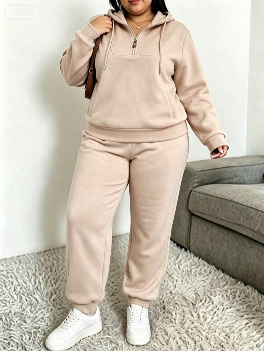 Plus Size Co-Ords - Apricot - View 1
