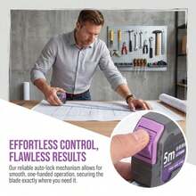 Durable Steel Tape Measure, Lavender Purple, High Precision Measuring Tape, Shock-Resistant, Auto Lock - 3m X 16, 5m X 19, 7.5m X 25 - View 5