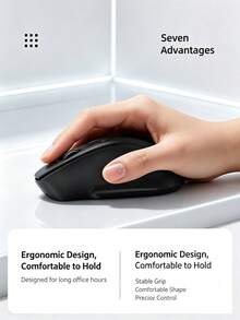 HP Wireless Bluetooth Mouse, 3-Mode Silent Rechargeable, Ergonomic, USB Charging, Universal For Office, Gaming, And Laptop - View 2