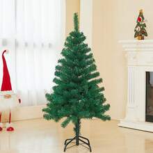 Artificial Christmas Tree, PVC Tip Fully Hinged Spruce Tree With Foldable Metal Stand, Easy To Assemble, Suitable For Home Office Holiday Party Indoor And Outdoor Decoration (Green) - Green - View 6