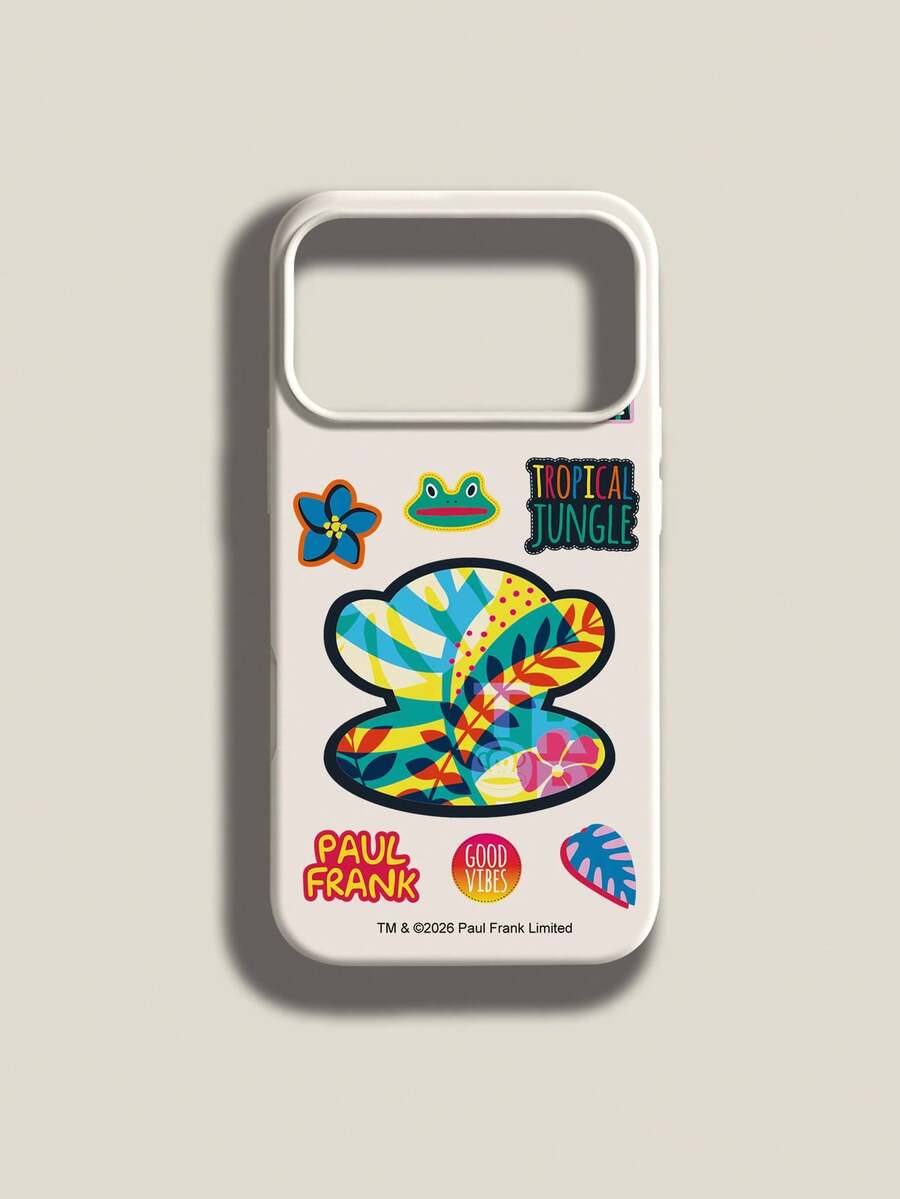 官方授權 Paul Frank 液態矽膠手機殼,全包覆防摔相機保護,卡通猴子熊兔子長頸鹿星星圖案,新款相容 iPhone 13/14/15/16/17/18 Pro Max 手機保護殼 - 彩色 - 查看 1