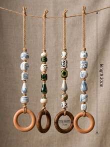 1pc Decorative Beaded Towel Hook, Bohemian Style Woven Beads, Bathroom Kitchen Decor Towel Ring, Rustic Beaded Hanging Rack, Home Bathroom Wall Art - Multiple Styles - View 4