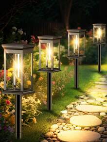 Outdoor Waterproof Solar Path Lights-High-Brightness Solar Garden Lights With Automatic On/Off Functionality; IP65-Rated LED Landscape Lighting, Perfect For Decorating Walkways, Courtyards, Lawns, And Yards. - A - View 2