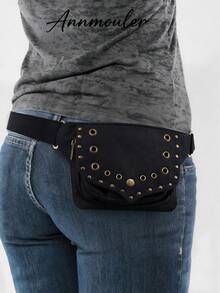 Adjustable Shoulder Strap Waist Bag, Punk Style Waist Bag Strap, Vintage Design Lightweight Leg Bag, Phone Storage Bag, Multi-Functional Durable Waist Bag - Multicolor - View 1