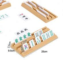 Portable Mahjong Rack Set 4 Tile Holders Storage Bags Tile Organizer Home - Black - View 6