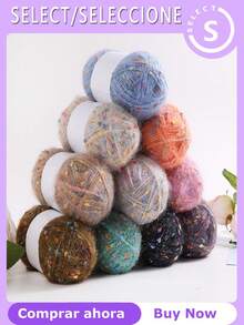 2pcs 100g Multi-Color Spotted Mohair Thick Yarn, 200m Suitable For DIY Knitting Dolls, Bags, Sweaters, Blankets Etc. 50g/Pc - LUGU - View 2
