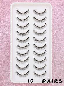 20/10 Pairs Natural Curly Vacation Style False Eyelashes, Fluffy And Soft, Creating 3D Voluminous Eyelash Effect, Long And Slender, Perfect Messy Look, Multi-Layer Design, Short And Dense False Eyelashes, Bulk Purchase, Suitable For Makeup, Wedding, Party, Nightclub, Daily Work, Meeting And Other Occasions, Comfortable To Wear - Multicolor - View 8