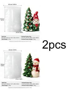 3D Christmas Scene Silicone Candle Making Mold, Integrated Santa Claus, Snowman And Christmas Tree Wax Mold, For Aromatherapy Candles, Plaster And Resin Art - Silicone Candle Mold - View 9