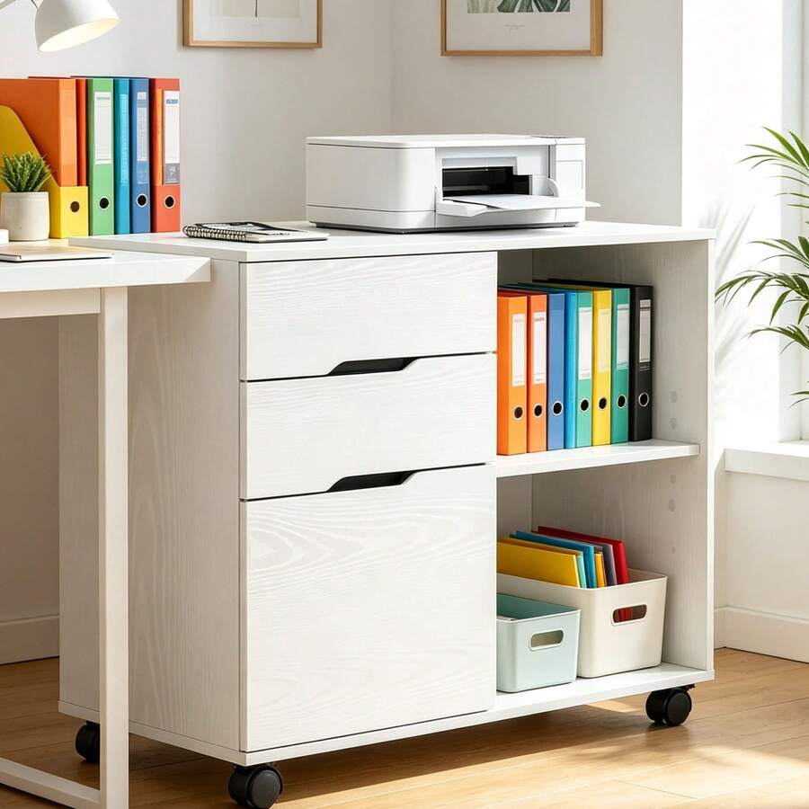 Office Storage Cart - White - View 1