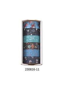 6 Rolls/Box, Christmas Pattern Washi Tape, Retro Style Diary DIY Decoration Materials Handbook Tape Set, Creative Masking Tape, Scrapbook Decoration Tape - Sets - View 12