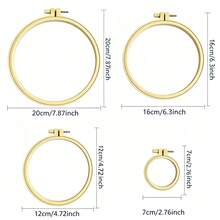 Bamboo Color Round Embroidery Hoop, Adjustable Metal Screw Embroidery Frame, 20cm/16cm/12cm/7cm, Cross Stitch DIY Handmade Embroidery Hoop - Embroidery Hoop - View 3