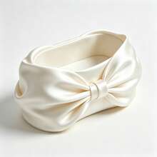 Cream White Large Bow Storage Box Creative Desktop Organizer Box Vanity Jewelry Tray Sweet Girl Style Decorative Box Office Desk Small Item Storage INS Style Ornament Decoration Cute Girl - View 8