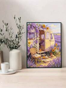 1Pc Digital Oil Painting Kit, Lavender Field RV, Diy Paint By Number Arts And Crafts For Adults, Wall Decoration Art, Canvas Painting, Holiday And Party Gifts. - Sets - View 3