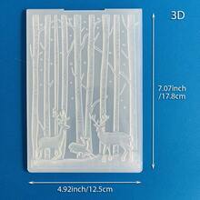 Bảng dập nổi 3D họa tiết Giáng Sinh mùa đông cây thông bông tuyết tuần lộc hoa, khuôn dập nổi nhựa dùng cho DIY scrapbooking, làm thiệp chúc mừng và trang trí thủ công giấy - Tấm ốp tường 3D-1 - Xem 22