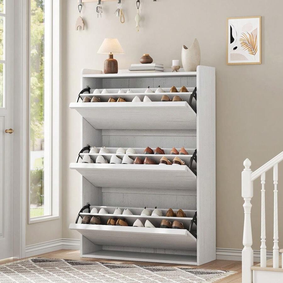 Shoe Cabinets - White - View 1
