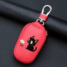 Universal Multifunctional Key Pouch With Cartoon Cat And Flower, For Men And Women, Colorfast Premium Car Smart Keychain Case Holder - Multicolor - View 13