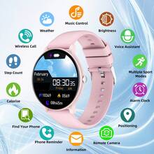 Jam Tangan Pintar Bulat untuk Wanita & Pria dengan Layar HD 1,83 inci, Mendukung Pelacak Kebugaran, Mode Olahraga, Pengingat Pesan, Prakiraan Cuaca, Kompatibel dengan iOS/Android, Hadiah Menarik untuk Halloween - MultiWarna - View 1