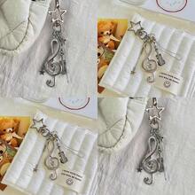 1pc Music Note Keychain Metal Star Pendant Creative Personalized Bag Charm Minimalist Key Chain Women's Bag Accessory - Multicolor - View 3