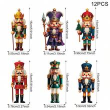 12/24/48pcs Paper Christmas Nutcracker Soldier Hanging Ornaments, Vintage Nutcracker Doll Pendants, Christmas Tree Decorations, Home Christmas Decor, Christmas Gifts, Winter Decorations, Indoor/Outdoor Decorations, Holiday Party Tree Hanging Ornaments - Multicolor - View 15