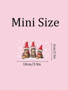 Cute Christmas Hat Kitten Glass Sticker, Electrostatic Adsorption Window Decal, Reusable Decorative Sticker With Snowflake And Lantern Pattern, Suitable For Home, Pet Store, Cafe, Indoor Christmas Winter Holiday Window Decoration - Multicolor - View 8