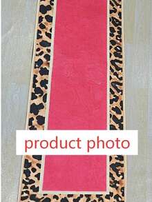 1pc Pink Leopard Print Border Doormat, Christmas Gift, Welcome Mat, Small Rug, Carpet, Floor Mat, Outdoor Doormat, Kitchen Rug, Home Decor, Front Door Mat, Area Rug, Outdoor Mat - Multicolor - View 5