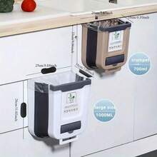 Tempat Sampah Mobil Lipat, Tempat Sampah Dapur yang Dipasang di Dinding (Dengan Pintu Berengsel) - Tempat Sampah Mobil Kompak dan Tahan Lama, Desain Terbuka untuk Kemudahan Penggunaan, Cocok untuk Mobil, SUV, Truk, Memenuhi Kebutuhan Pengemudi dan Penumpang, Tempat Sampah yang Dipasang di Dinding - A - View 2