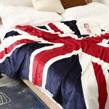 1PC 1pc Soft Union Jack Flag Blanket - Double Size, Perfect For Sofa, Bed, Office And Camping - Ideal Autumn/Winter Gift - Multicolor - View 2