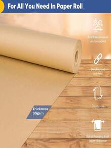 1 Roll 30/38/44cm*500/1000cm Kraft Paper Single-Layer Single-Sided Coated Wrapping Paper,Proofing Cardboard Roll, Wrapping Paper, Suitable For Garment Design, Gift Box Packaging, Birthday DIY Wrapping Paper, Christmas Eve Holiday Packaging - Multicolor - View 3