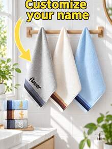 Customized Personalized Name Embroidered Towel - Multi-Functional Travel Face Towel, Quick-Drying And Absorbent, Suitable For Face And Hand Wiping, Ideal For Home, Travel And Office And Other Multiple Scenarios, Super Convenient And Practical - Multicolor - View 1