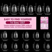 64pcs Almond, Pointed, Oval Shaped Clear Nail Tips, Full Cover Nail Extensions, Multi-Size Clear Nail Tips, Nail Art Supplies, Nail Art, Nail Tips - Clear - View 7