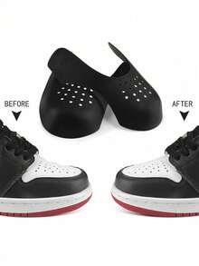 2pcs New Shoe Shields For Sneakers, Universal Anti-Wrinkle Anti-Deformation Shoe Crease Protectors, Shoe Shape Maintainers, Shoe Inserts - Black - View 2