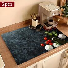 (Hot !!) 1pc 2D Kitchen Seasoning Pattern, Flat Stove Protector Mat And Non-Slip Heat-Resistant Rubber Stove Cover Mat Suitable For Induction Cooktop, Glass Stove And Multi-Functional Anti-Scratch Mat, Also Best Choice For Oven, Washing Machine, Dryer And Kitchen Decoration. - Multicolor - View 10