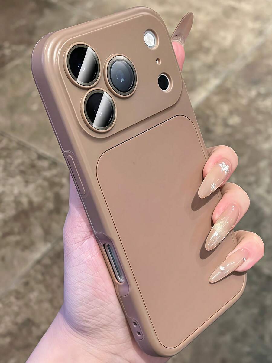 奢華酒紅色大窗一體式相機保護手機殼，適用於 iPhone 17 Pro Max 17 Pro 17 16 Pro Max 16 Pro 16 15 Pro Max 15 Pro 15 14 Pro Max 14 Pro 14 13 Pro Max 13 Pro 13 12 Pro Max 12 Pro 12 11，極簡純色防摔緩衝保護殼，情侶禮物