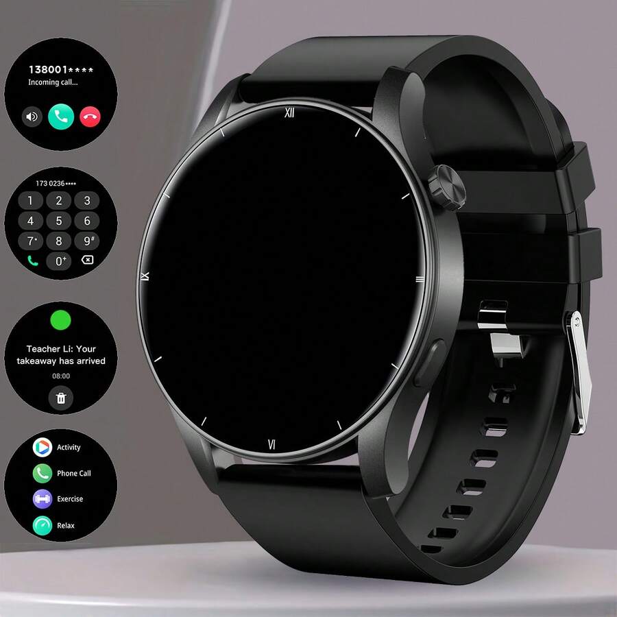 1pc 1.39-Inch Fashionable Unisex Smartwatch, With 3D Custom Display, Calling, Message Receiving, Pedometer, Calorie Tracking, Multi-Sport Modes, Voice Assistant, And Music Control