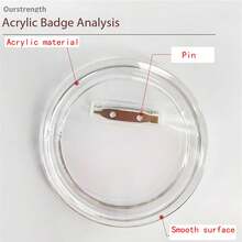 20pcs DIY Badge Set, Transparent Acrylic Material, Button Pins, Flip-Cover Button Badges, School Name Display Frames, Custom/Photo Buttons, DIY Holiday Decoration Materials, Mini Clothing Transparent Pins - Multi-color - View 9