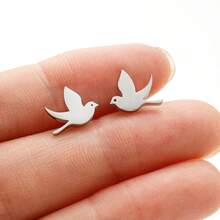 1Pair Stainless Steel Swallow Small Earring Little Bird Jewelry Women /Men Hummingbird Studs Animal Jewelry - GED289 - View 6