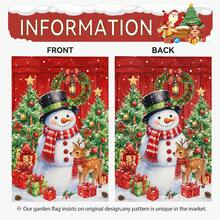 1pc Winter Christmas Snowman Garden Flag, Suitable For Outdoor Yard Holiday Decor, Christmas Decoration, Double-Sided Polyester Material, Pole Not Included - A - View 6