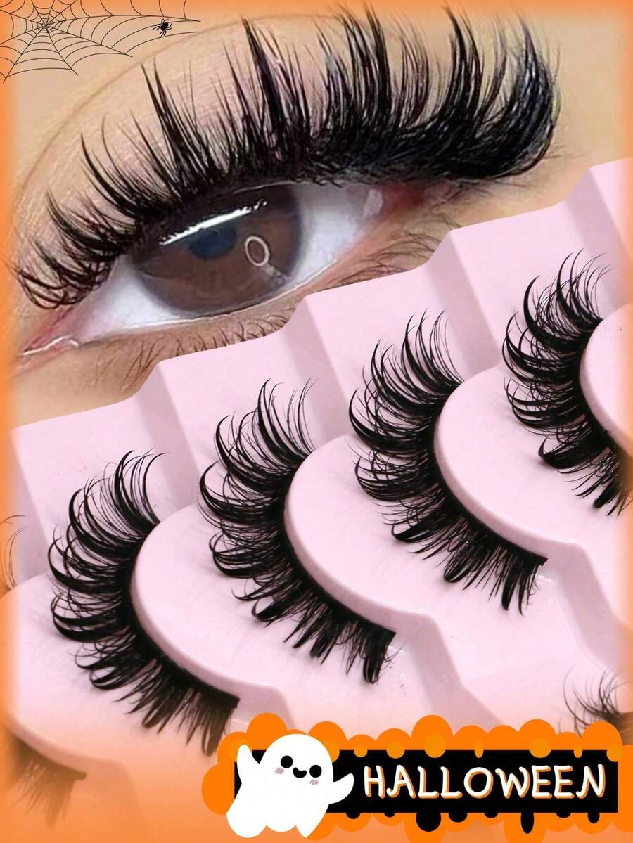Comfortable Cat Eye False Eyelashes, Made Of Soft And Fluffy Faux Mink Fiber, Natural Full Design, Suitable For Various Eye Shapes, Reusable, Perfect For Parties And All Occasions - Black - View 1