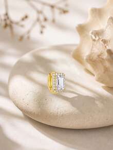 EleRunis 1 Buah Anting Hoop Rook Conch Klasik Tidak Beraturan CZ Perak Sterling 925 Berlapis Emas 18K untuk Tulang Rawan Telinga Atas Helix untuk Wanita, Pemakaian Sehari-hari dan Pesta - Emas - View 4