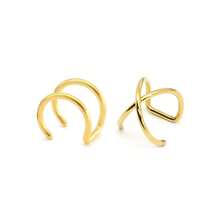 Bộ 2 chiếc khuyên tai kẹp sụn tai vòng đôi bằng thép không gỉ, không cần bấm lỗ, phụ kiện đa năng cho sụn tai và môi, phù hợp đeo hàng ngày, unisex - Bộ 2 món - Xem 5