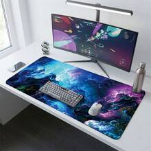 Large Nebula Cloud Gaming Mouse Pad, Colorful Abstract Art Desk Mat, Non‑Slip Rubber Base Keyboard Pad For Laptop PC, Home & Gamer Desktop Decoration - Cosmic Nebula - View 11