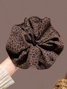 1/2pcs Oversized Leopard Print Hair Scrunchies, Elastic Rubber Hair Clips, Cute Hair Accessories For Bun And Ponytail - Multicolor - View 11