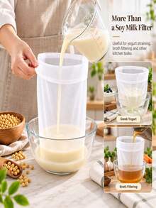 Strainer Filter, Fabric Filter Bag, Modern White Multi-Functional Kitchen Mesh Bag, Reusable Fine Mesh Nylon Filter Bag For Brewing, Nuts, Soy Milk, Milk - Easy To Filter And Strain Kitchen Tool, Reusable Fine Mesh Nylon Filter Bag For Brewing And Nut Milk, Random Color And Style - Multicolor - View 4