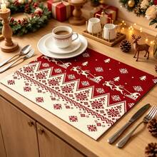 1pc Dish Drying Mat, Coffee Machine Mat, Christmas Reindeer Sleigh Pattern Dish Drying Mat, Kitchen Dish Drainer Mat, Protect Tabletop, Suitable For Home Kitchen, Christmas Holiday Atmosphere Decor Mat, Multi-Purpose Drying Mat, Home Gift, Tabletop Decoration - XYLSD-1154 - View 5