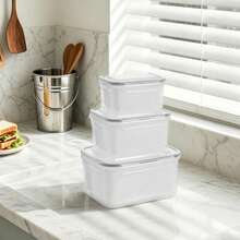 Virellio Refrigerator Vegetable Fruit Storage Containers Grey With Drain Basket Stackable Kitchen Organiser Bin For Meal Prep - Grey - View 8